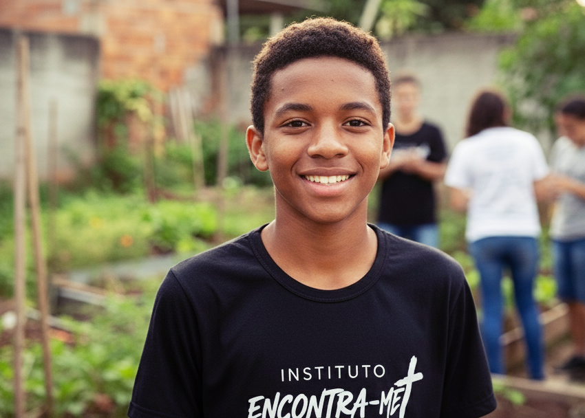 jovem no projeto encontra-me